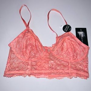 Laura Ashley Sweet Peach Bralette NWT 34C